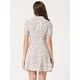 thumbnail image 4 of Vestido camisero floral vintage Allegra K gasa botones manga corta Blanco XS, 4 of 5