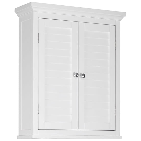 Elegant Home Fashions Sicily Wall Cabinet 2 Shutter Doors, White, 2 pack