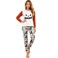 thumbnail image 3 of Family Matching Pajamas Halloween Festival 2 Piece Sets Casual Pjs Family Jammies Long Sleeve Funny Novelty Halloween Pumpkin Face Fashion Holiday Family Pajamas Nightwear Women S, 3 of 5