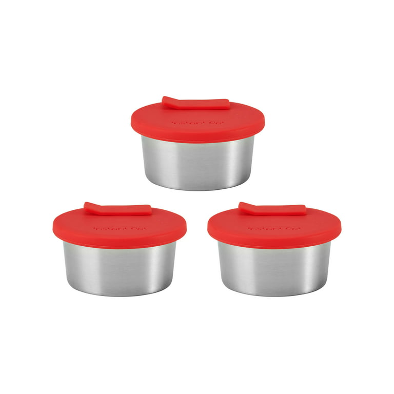 S/3 SS Small Cups w/ Red Lid, Instant Pot