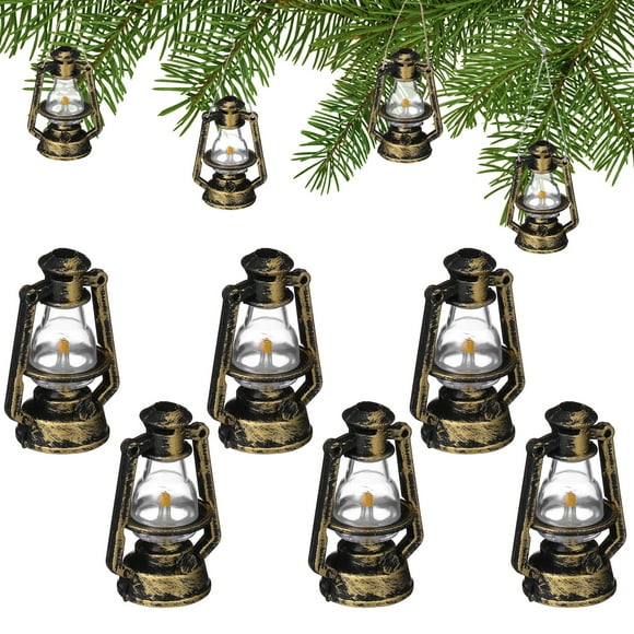 10pcs Retro Xmas Halloween Lámpara de queroseno Decoración de forma de keroseno vintage adorno