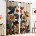 thumbnail image 4 of Tchckioa 52x63 Inch Blackout Curtains,Thermal Insulated Grommet Window Drapes for Living Room,2 Panels,Leaves, 4 of 8