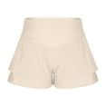thumbnail image 6 of Dagugfen Athletic Shorts for Women 2 in 1 Flounce Elastic High Waist Stretchy Yoga Casual Short Pants Gym Workout Activewear Shorts, 6 of 8
