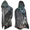 thumbnail image 5 of Kids Medieval Viking Printed Hooded Long Cloak Coat Boys Open Front Mid Length Outerwear Halloween Casual Street Jacket 2 Years To 15 Years, 5 of 6