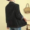 thumbnail image 4 of Black and Friday Deals,Corduroy Blazer Jacket for Women Fall Spring Savings Casual Dressy Suit Jackets 3 Pockets Office Blazer Coats (XL, Black), 4 of 4