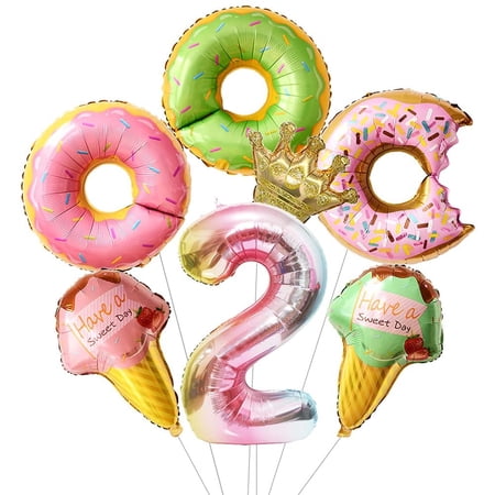 Donut Number Balloons Set Doughnut Ice Cream Foil Aluminum Balloons ...
