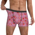 thumbnail image 3 of Men's Boxer Briefs, Cute Strawberry Purple Soft Comfy Mens Underwear Boxer Briefs Breathable With Widen Waist, 3 of 7