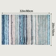 thumbnail image 7 of Unique Bargains Striped Bathroom Mat Soft Non-Slip Quick Dry Bath Rugs Blue 20" x 32", 7 of 7