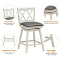 thumbnail image 4 of Giantex Round Swivel Low Back Pedestal Bar Stool, Antique White/Black (Set of 4), 4 of 6