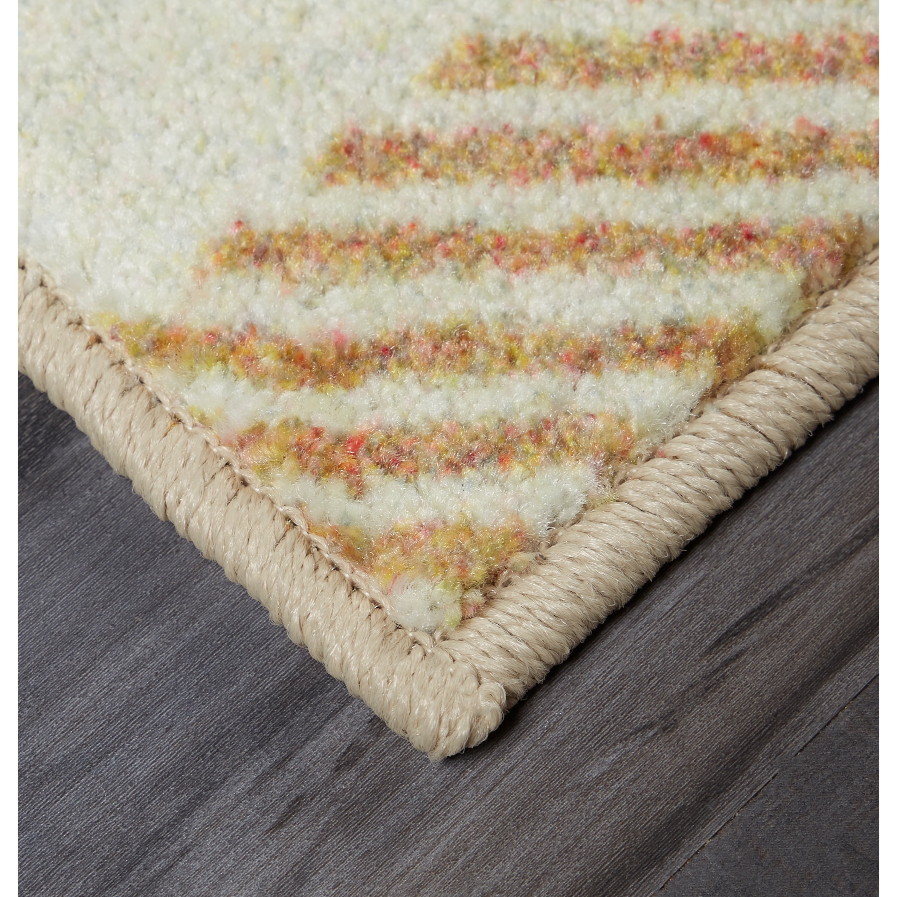 Mohawk Home Prismatic Marco Stripe Multi Transitional Striped Precision Printed Area Rug, 10'x14', Orange & Red