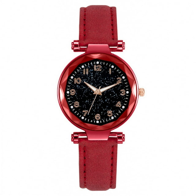 Reloj de cuarzo para mujer, relojes para mujer, cielo nocturno, luminoso, tendencia, esfera digital, reloj de cuarzo de moda informal, reloj para mujer