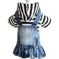 thumbnail image 2 of ERK Robe pour Chien Brodée de Fruits, Vêtements à Rayures, Veste à Capuche en Denim pour Chiot, 2 of 6