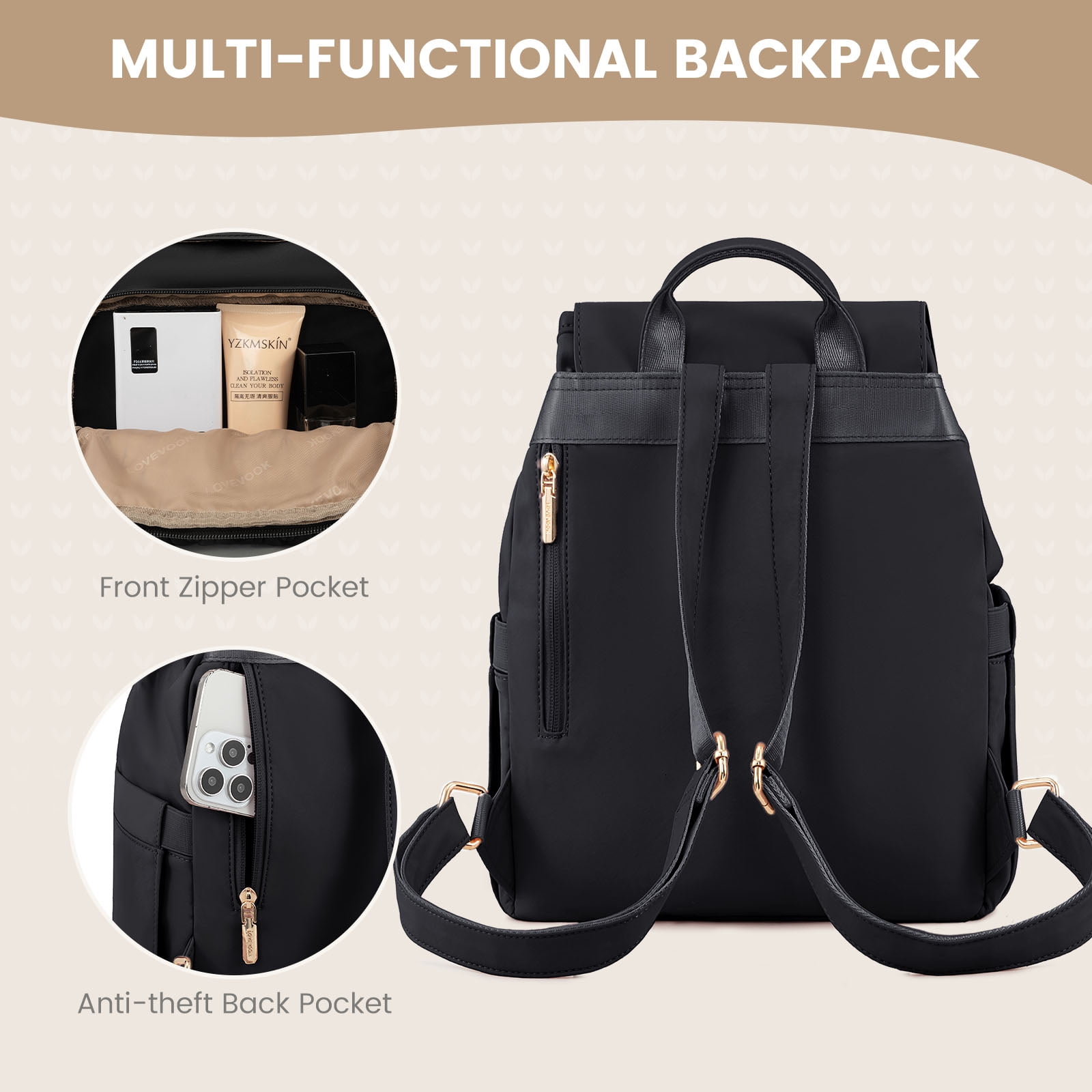 Lovevook Mini Backpack Purses for Women,Small Cute Backpack for Daily College Shopping Travel