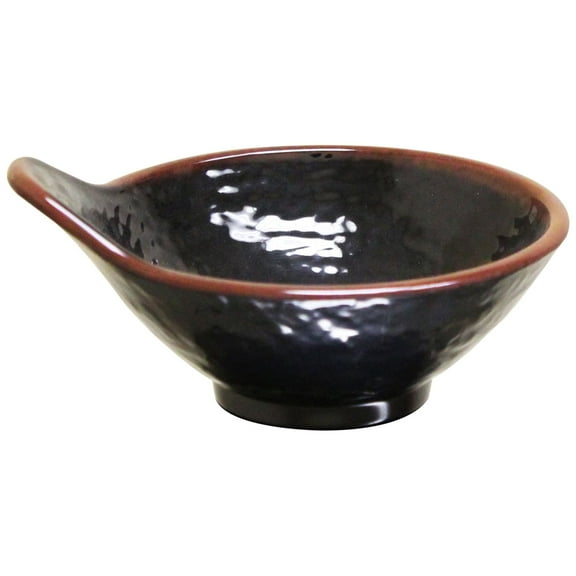 Excellante Tenmoku melamine dinnerware collection 5 oz, 4 7/8" x 4 1/4" dip bowl, comes in dozen