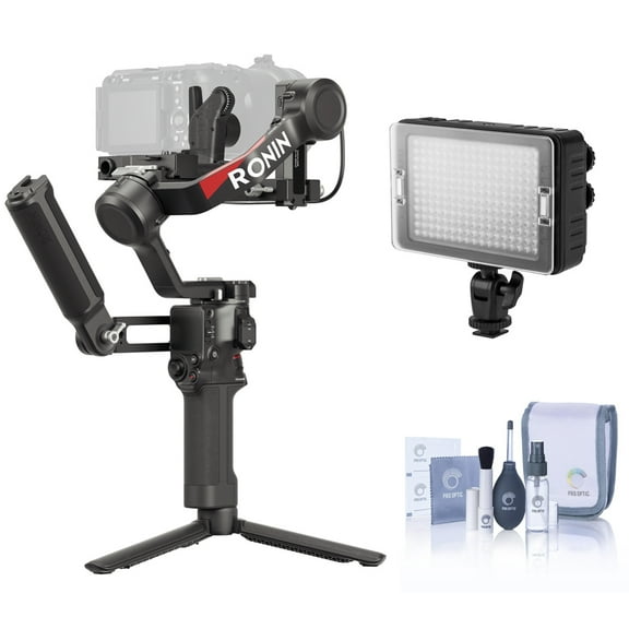 DJI RS 4 Combo, Bundle with On-Camera LED Light and Cleaning Kit