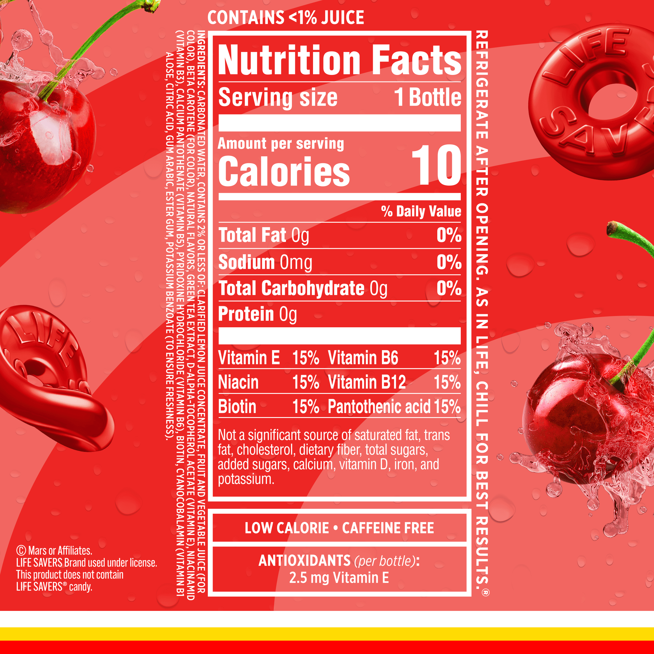 Sparkling Ice® Life Savers Wild Cherry 17oz bottle *Zero Sugar, Naturally Sourced Colors & Flavors*