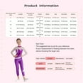 thumbnail image 7 of TiaoBug Kids Girls Metallic Gymnastics Dance Leotard Long Sleeve Unitard Full Length Bodysuit Black 10, 7 of 7