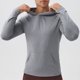 thumbnail image 1 of pstuiky camisetas de manga larga para hombre, Sudadera deportiva de manga larga con capucha y secado rápido para hombre Tops de hombre l, 1 of 4