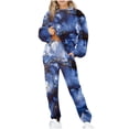 thumbnail image 5 of Hauts à Col Haut pour Femmes Mode Décontractée Imprimé Manches Longues Chandail en Molleton Col Rond + Ensemble Pantalon Hauts Manches Longues T-Shirts pour Femmes Mode, 5 of 5