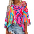 thumbnail image 2 of Pntutb Mujer Suelta Casual Manga Tres Cuartos Cuello Redondo Blusa Camiseta Túnica tops Pntutb Pntutb-5197, 2 of 5