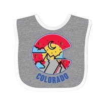 Inktastic Colorado Mountain Scene with Clouds and Moon Boys or Girls Baby Bib