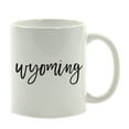 thumbnail image 1 of Koyal Wholesale Black Calligraphy Wyoming US State Ceramic Coffee Mug, 1 of 6