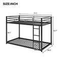thumbnail image 4 of Tcbosik Bunk Bed, Twin Over Twin Size with Ladder and 11.2"H Guardrail, Metal Bunk Bed, Noise Free, Black, 4 of 10