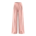 thumbnail image 6 of Linen Pants for Women Ihhxva Relaxed Fit Elastic Waist Solid Color Fashion Adjustable with Pockets Beach Work Outdoor Trousers S-2XL, 6 of 9