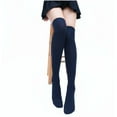 thumbnail image 3 of Women Warm Cable Knit Boot Long Socks Girls Over Knee Thigh High Stocking, Navy blue, 3 of 3