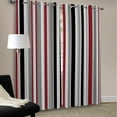 thumbnail image 3 of Vertical Stripes Blackout Curtains, Red White Grey and Black Printed Drapes, Window Curtains, Darkening Curtains with Top Grommet for Bedroom Living Room Windows 26"W x 45"L (Pack of 2), 3 of 6