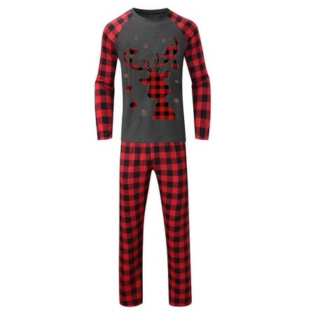 

LEEy-world Christmas Presents Family Jammies Matching Holiday Organic Cotton Pajamas Red XXL
