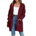 thumbnail image 5 of Plus Size Women Long Sleeve Loose Casual Cable Knit Cardigan Open Front Sweater with Pocket, 5 of 6