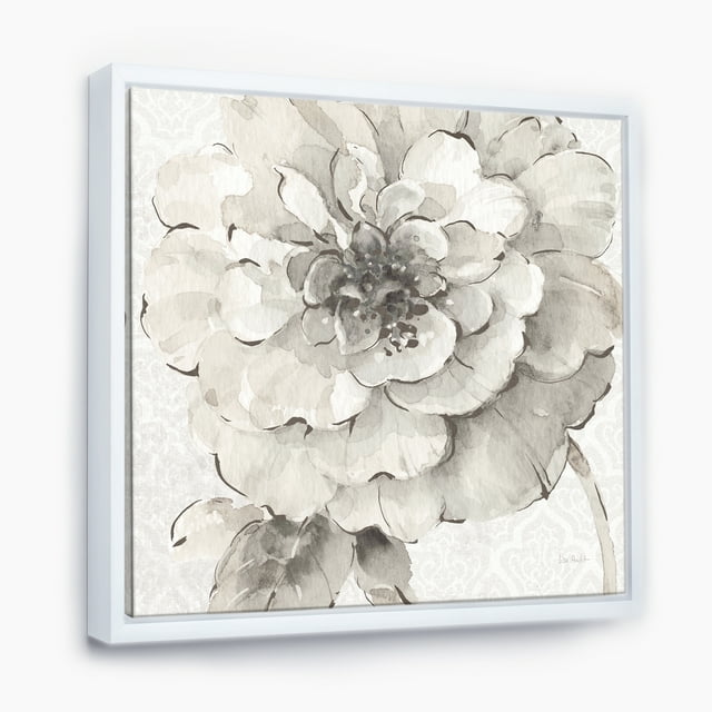 Indigold Grey Peonies I - Farmhouse Framed Canvas