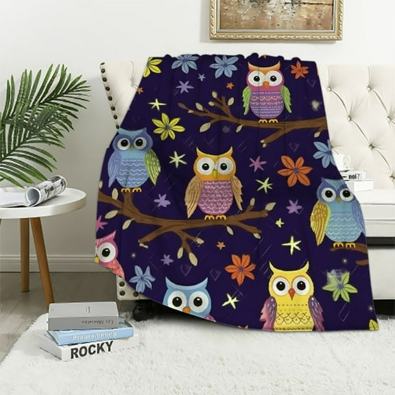 Nawypu Owl Blanket Gifts for Adult & Kids, Soft Warm Fuzzy Plush Blanket ", Cozy Flannel Throw Blanket for Bed/Couch/Office/Camping
