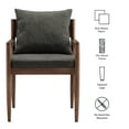thumbnail image 3 of Side Dining Chair Armchair, Dark Gray, Fabric, Wood, Bar Pub Cafe Bistro Dining Kitchen Hospitality Restaurant, Modern Contemporary, HB37880, 3 of 9