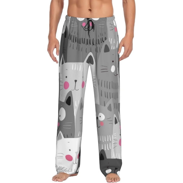 Balery Cats Group Pantalones de pijama para hombre, pijama ultraligero, pantalón de descanso-Large