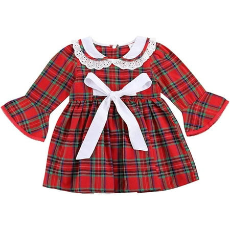 

Baby Girl Christmas Dress Matching Newborn Girl Bodysuit Plaid Lace Princess Skirt Family Clothing