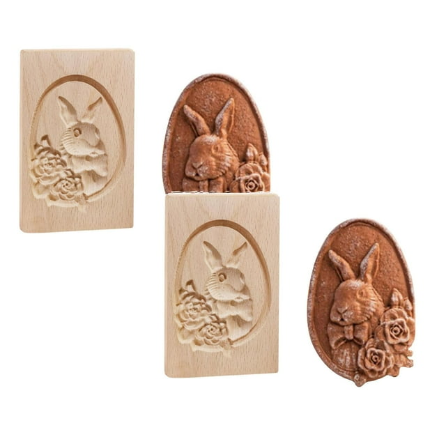 Oleegame 2PC Cookie Mold DIY Baking Moulds Wooden Cookie Cookie Moulds Embossing Craft Decorative Baking Tools For Christmas Thanksgiving Christmas Kitchen