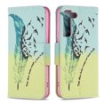 thumbnail image 2 of Feishell for Samsung Galaxy S23 FE (6.4 inch) Case,Fashion Painted Pattern PU Leather Shockproof Magnetic Clasp Flip Cover with Card Slots Kickstand Wallet Phone Case,B-Feather, 2 of 8
