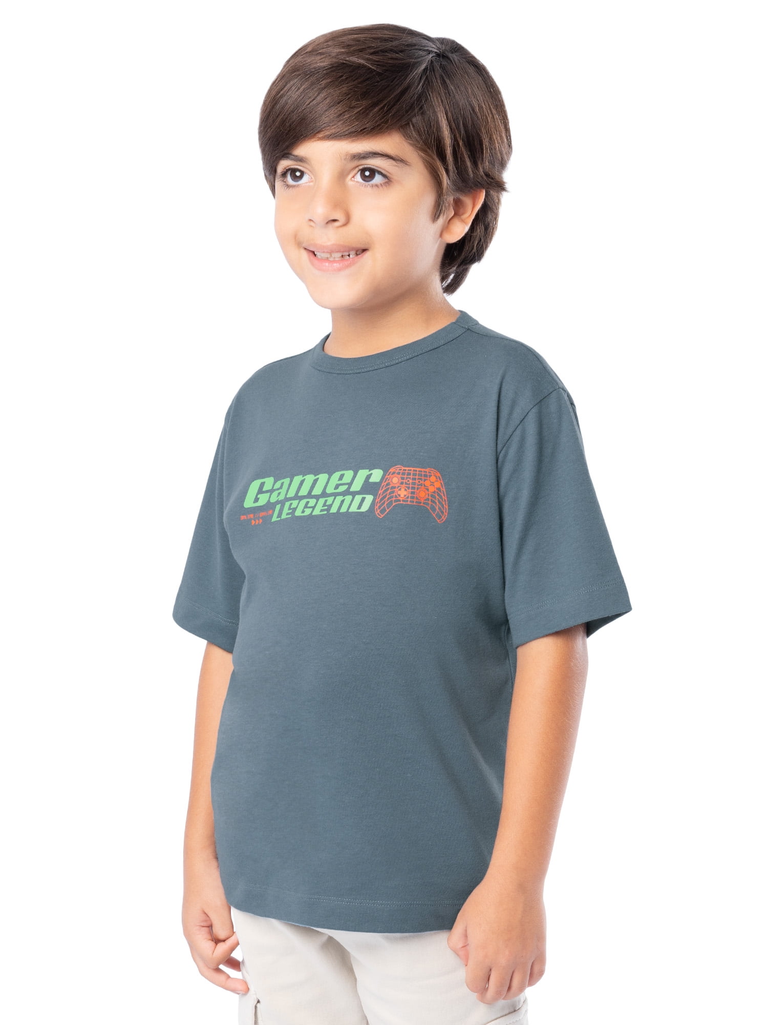 Wonder Nation Boy's Short Sleeve Elevated Graphic T-Shirt, Sizes 4-18 & Husky