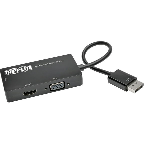 Tripp Lite, TRPP13606NHDV4K, P136-06N-HDV-4K DisplayPort/HDMI/DVI/VGA Audio/Video Cable, 1 Each, Black