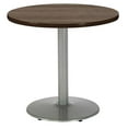 thumbnail image 3 of KFI Studios Mode 3' Round Dining Table, Studio Teak, Silver Base, 3 of 3