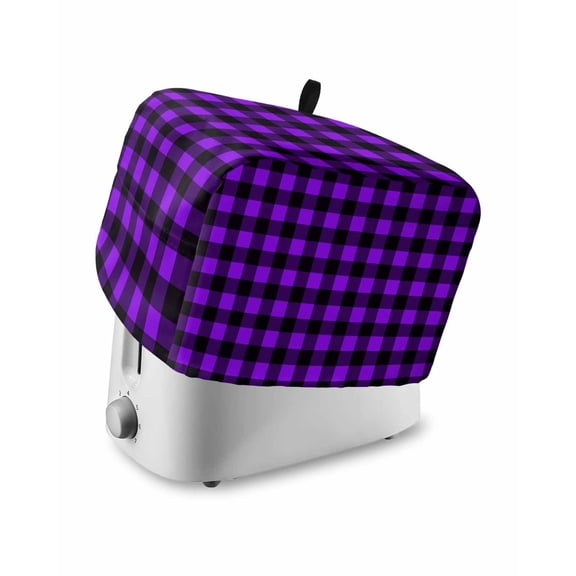 Toaster Cover 4 Slice Purple Buffalo Plaid Toaster Oven Cover with Pockets Pastoral Black Checked Dustproof Bakeware Protector Small Kitchen Appliance Dust Covers and Fingerprint Protection
