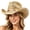 Z11-Gold, variant on Cowboy Hat Western Mens Classic Straw French Hat Cowgirl Women Summer Rancher Hats with 10cm Wide Brim