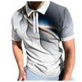 thumbnail image 2 of Funny Shirts for Men Classic Button Color Blocked Mens Polo Shirts Cotton Classic Contrast Collar Shirt Loose Fit Casual Polo Tops, 2 of 2