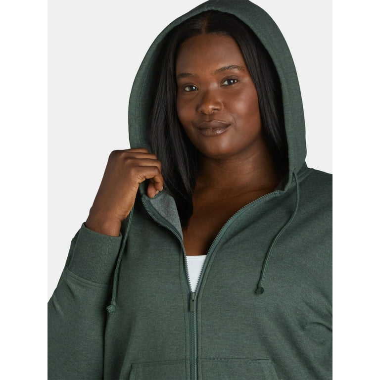 Terra Sky Women s Plus Size Zip Front Fleece Hoodie Jacket