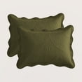 thumbnail image 3 of IR Imperial Rooms 3Pc-Embossed Bedspread Microfiber Floral Vintage Quilt Set Lightweight Full/Queen Olive Green, 3 of 10