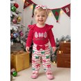 thumbnail image 3 of RUINIXCW Baby Girl Christmas Outfit Embroidered Long Sleeve Romper Pants Headband, 3 of 5