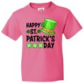 thumbnail image 3 of Inktastic Happy St. Patrick's Day Green Hat and Clovers Youth T-Shirt, 3 of 5