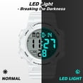 thumbnail image 4 of Men's Digital Sports Watch With Stopwatch/Alarm/Dual Time/ LED Backlight Outdoor Sports Waterproof Watch PU Strap Gifts for Man Christmas Gifts, 4 of 9